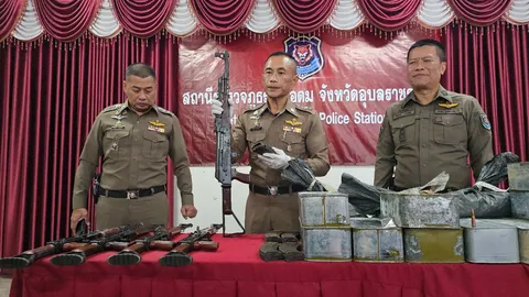 สกัดจับ 2 ผัวเมียเครือข่ายค้าอาวุธสงครามข้ามชาติ ยึดอาก้า-กระสุนเฉียดหมื่นนัด