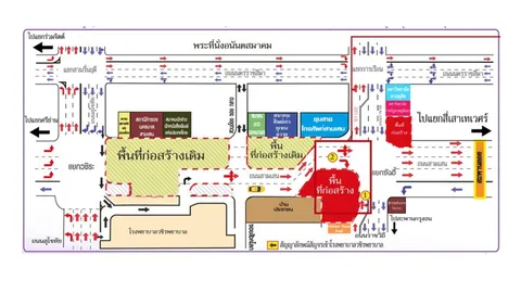 แนะวางแผนเดินทาง ปิดเบี่ยงถนนสามเสน บริเวณแยกวชิระถึงซังฮี้ ตลอด 24 ชม. นาน 1 ปี
