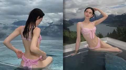 ใหม่ ดาวิกา สาดความแซ่บ นุ่งบิกินีสีชมพูอวดหุ่นสวยท้าลมหนาว