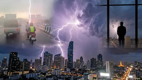 โลกร้อนพายุดุฟ้าแรง อยู่กลางแจ้ง ระวังตัว