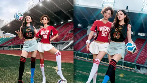 เบลล่า-แต้ว ถ่ายแฟชั่นสปอร์ตเกิร์ลสวยปัง ต้อนรับเทศกาลฟุตบอลโลก 2026 (คลิป)