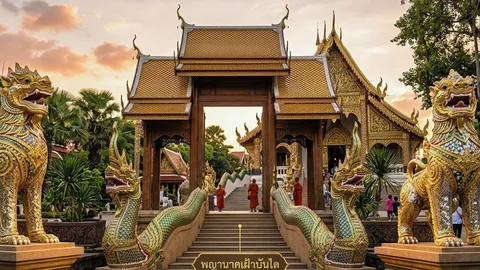 ราชสีห์เฝ้าทวาร พญานาคเฝ้าบันได เคล็ดเรียกทรัพย์ อานิสงส์มาก โชคลาภดี