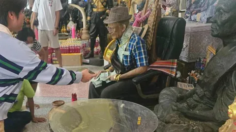 ถูกหวยยกครอบครัว แก้บน “ตาทองงิ้วราย” ติดใจขอ “เลขเด็ด” กลับไปลุ้นอีกงวด