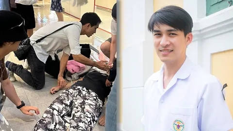 โซเชียลแห่ชื่นชม! "หมอก้อง สรวิชญ์" ฮีโร่เสื้อกาวน์ รุดช่วยผู้ป่วยชักเกร็งกลางห้างดัง