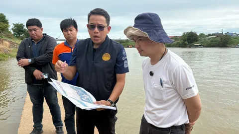 “ภราดร” สั่งด่วนซ่อมแซมเขื่อนเรียงหินอ่างทอง รับมือน้ำหลาก หลังทรุดกว่า 70 เมตร