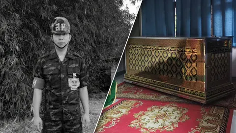 ญาติเศร้า รอรับร่าง "สิบโทพิษณุ" เหยื่อโรงเบียร์ไฟไหม้ ผลักภรรยาออกมา ก่อนย้อนไปช่วยเพื่อน