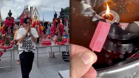 บอล เชิญยิ้ม ไปขอพรท้าวเวสสุวรรณ ก่อนจุดธูปมงคลเสี่ยงโชคหาเลขสวย (คลิป)