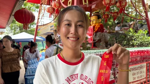 สาวขอนแก่นแก้บน “กุมารทองเจ้าสัวเฮง” หลังรับโชคหลักล้าน ใจดีแย้มเลขหางประทัด