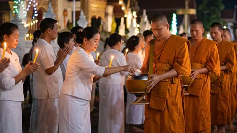  เช็กให้ชัวร์ ตักบาตรเที่ยงคืนวันเพ็ญพุธ เริ่มคืนวันอังคารหรือพุธ? ไปคืนไหนแน่?