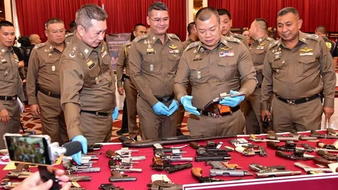 ลุยจับปืนทั่วประเทศ "7.8 พันกระบอก" พบถูกกฎหมายแค่ 711