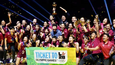 มงลงวอลเลย์บอลหญิงไทย เปิด 5 สถิติไทยครองอันดับ 1 หลังได้แชมป์เอเชีย ไปโอลิมปิก 2028