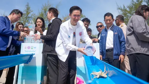 “ยศชนัน” นำทีม อว. ลงพื้นที่สงขลา ชูนวัตกรรม “ธนาคารปูม้า-โดมปะการัง” 