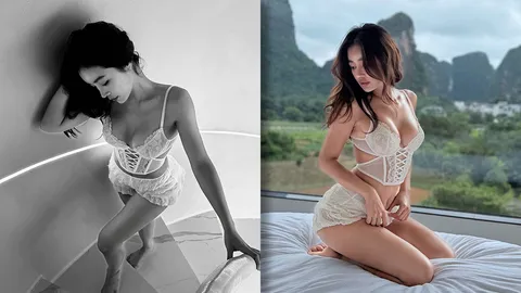 กระแต อาร์สยาม นุ่งชุดลูกไม้สีขาวอวดหุ่นสุดปัง แหวกเว้าจัดเต็ม สวยแซ่บแย่งซีนวิวภูเขา