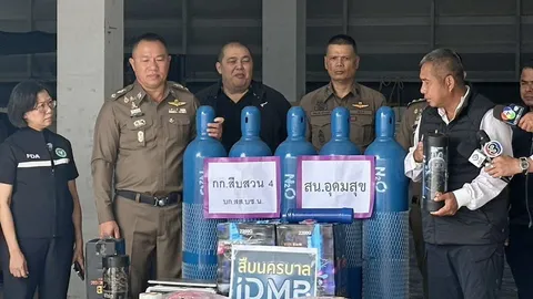 ทลายแก๊สหัวเราะ โรงงานใหญ่ตั้งใจกลางกรุง นายทุนจีนเทา ลอบผลิตขายส่งแหล่งเที่ยว