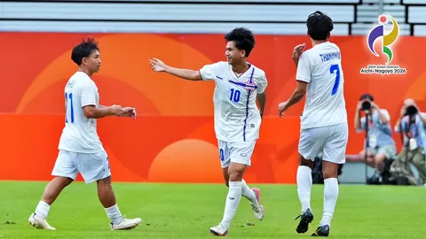 ผลบอลสด ทีมชาติไทย พบ ฮ่องกง ฟุตบอลชาย "เอเชียนเกมส์ 2026" รอบแบ่งกลุ่ม นัดที่ 2