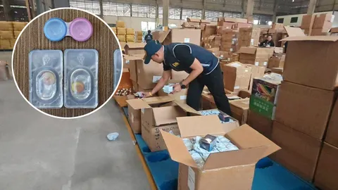 ทลายโกดังใหญ่ สินค้าจีนเถื่อนออนไลน์ เสริมความงาม ยึดกว่าแสนชิ้น