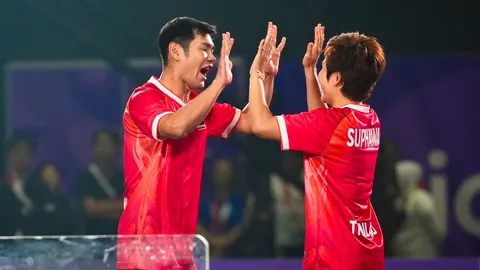 มาแล้ว “เหรียญทองแรก” ทัพนักกีฬาไทย "เอเชียนเกมส์ 2026" จาก "เทคบอล" ประเภทคู่ผสม