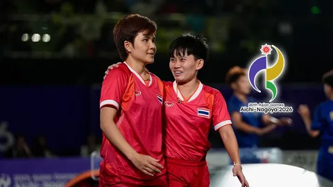 เหรียญทองที่ 2 "เอเชียนเกมส์ 2026" ของทัพนักกีฬาไทย ตามมาติดๆ จาก "เทคบอล" ประเภทหญิงคู่