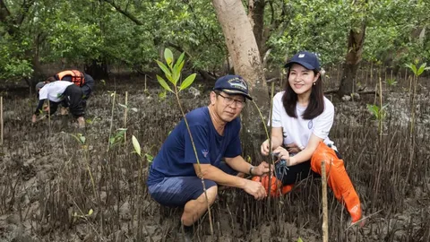เชฟรอนนำสนับสนุนสมาคมประมงในสมุทรสงครามปลูกป่าชายเลน-ปล่อยพันธุ์สัตว์น้ำ