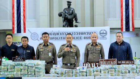 บช.น.แถลงจับเครือข่ายค้ายาเสพติดรายใหญ่ 2 คดี ยึดยาไอซ์รวมกว่าครึ่งตัน