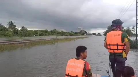 รฟท. ประกาศงดเดินขบวนรถไฟสายเหนือ 9 ขบวน หลังน้ำท่วมสถานีหัวงิ้ว จ.นครสวรรค์