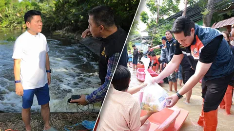 รมต.ภูมิใจไทย ลุยช่วยน้ำท่วม-“สส.บุญลือ” ระดมเครื่องสูบน้ำเร่งระบายน้ำที่ราชบุรี
