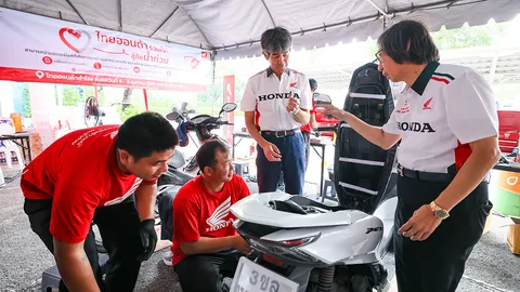 น้ำลดแล้ว รถรอดไหม? ไทยฮอนด้าแนะวิธีดูแลมอเตอร์ไซค์หลังลุยน้ำ