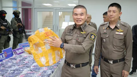 ตร.บุรีรัมย์ จับยาบ้า 1.6 แสนเม็ด อึ้งโลโก้ใหม่ คาด “จีนเทา” แตกไลน์ธุรกิจยาเสพติด