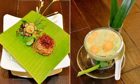 ลาบปลาแซลมอน สาคูแคนตาลูป