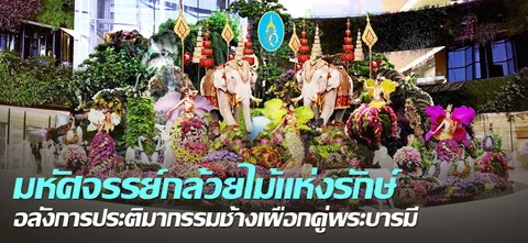 มหัศจรรย์กล้วยไม้แห่งรักษ์ อลังการประติมากรรมช้างเผือกคู่พระบารมี