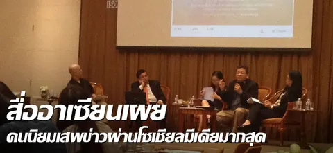 สื่ออาเซียนเผยคนนิยมเสพข่าวผ่านโซเชียลมีเดียมากสุด