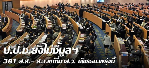 ป.ป.ช. ยังไม่ชี้มูลฯ 381 ส.ส.-ส.ว. แก้ที่มา ส.ว. ขัด รธน. พรุ่งนี้