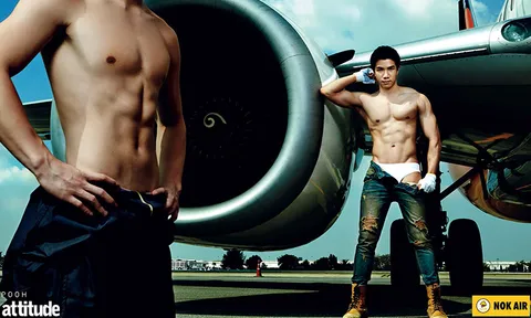 สยิวทะลุเครื่องบิน! ปฏิทิน 12 หนุ่มนู้ด ครั้งแรกในไทย 