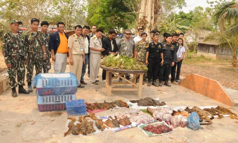 บุกจับแผงค้าซาก-สัตว์ป่า ตลาดชายแดนหนองคาย