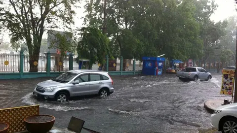 พายุฝนถล่มปากน้ำโพ น้ำท่วม-ต้นไม้ล้มทับรถ