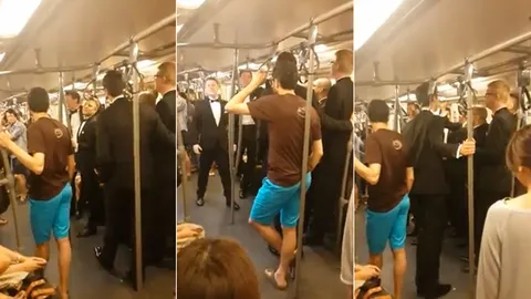 อึ้งทั้งขบวน! ฝรั่งโชว์ลูกคอ acappella บนรถไฟฟ้า(ชมคลิป)   