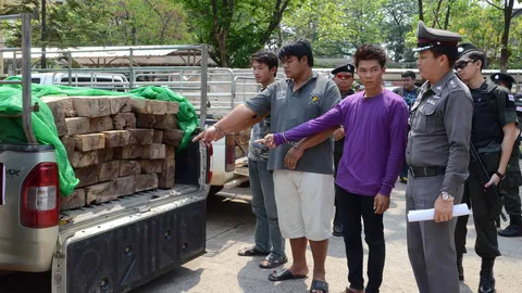 ตร.แฉเองตัดไม้ชิงชันแช่น้ำหลอกขายเป็น 'พะยูง'