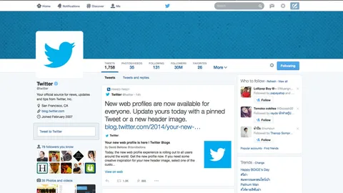 โปรไฟล์เพจทวิตเตอร์โฉมใหม่เปลี่ยนเองได้แล้ว