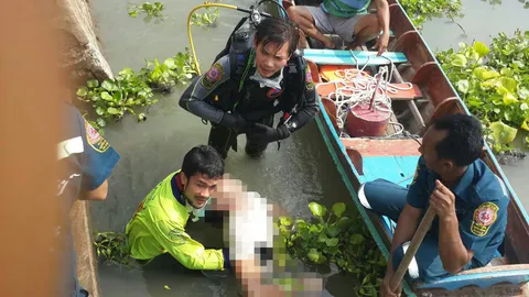 ฝรั่งเมาขโมยเรือชาวบ้านล่องเจ้าพระยา เกิดพลิกคว่ำดับอนาถ