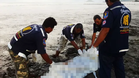 ผงะ! ศพไร้หัว เกยหาดแหลมสิงห์ มีแผลถูกกะซวก 