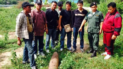 ก่อสร้างอุบลฯ ผงะ! ขุดเจอระเบิดสมัยสงครามอินโดจีน 270 กก.