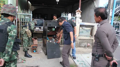 จับคนรับฝากตู้ม้าในหมู่บ้านบัวทอง ได้ 42 ตู้ 