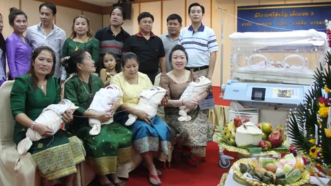 'เด็กแฝด 5' แข็งแรง ส่งกลับบ้านแล้ว 4 ยังเหลือน้องเล็ก 