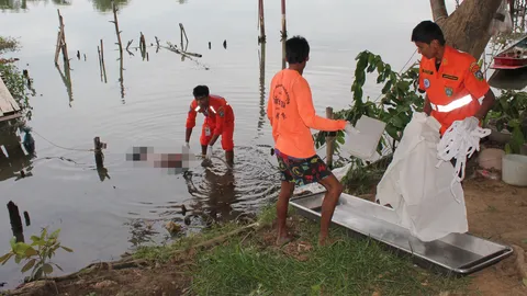 หนุ่มแม็คโครตกแพเมืองกาญจน์ ศพลอยอืดน้ำแคว