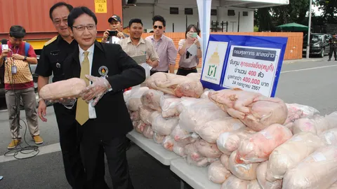 จับหมูเถื่อนแช่แข็ง เตือนมีเชื้อโรคสุดอันตราย