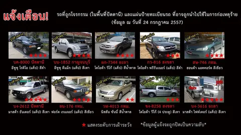 ยะลาสั่งจับตา กระบะต้องสงสัยคาร์บอมบ์