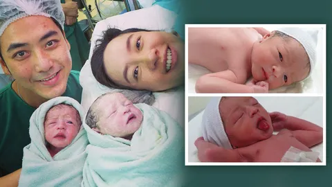 วันนี้ที่รอคอย 'เอ็ม' ชื่นใจได้ลูกสาวแฝด  