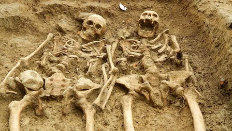ความตายมิอาจพราก! พบโครงกระดูกนอนจับมือเคียงกัน 700 ปี