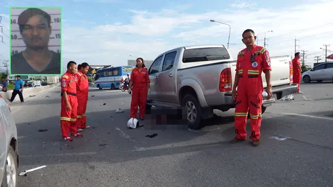 ปิกอัพเหยียบคนขับ จยย. ดับคาที่