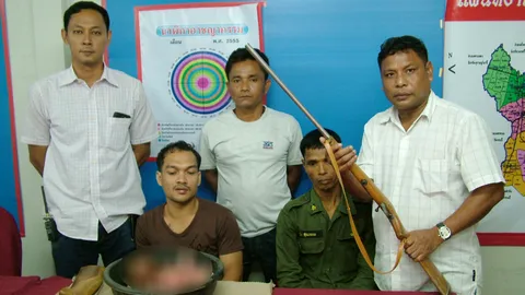 ตร.จับ'พรานป่า'ยิง'ลิงเสน'ถลกหนังหวังนำมาปรุงเป็นอาหาร